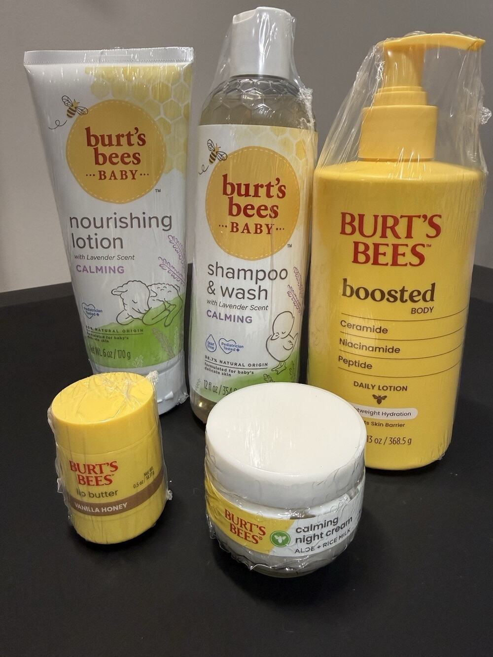 Burt’s Bees Baby & Skincare Bundle 5 Pc Lotion Wash Night Cream Lip Balm